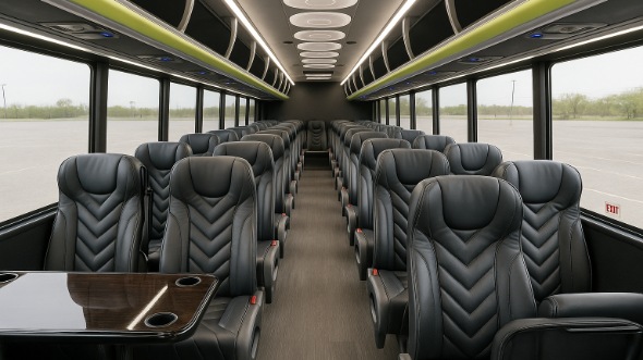 Interior of Charter Bus Company Waukesha's 15 Passenger Minibus in Waukesha