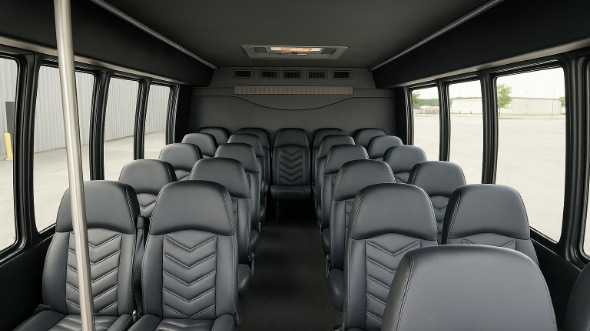 Interior of Charter Bus Company Janesville's 18 Passenger Minibus in Janesville