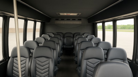 Interior of Charter Bus Company Waukesha's 25 Passenger Mini bus in Waukesha
