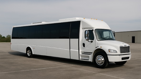 Exterior of Charter Bus Company Waukesha's 28 Passenger Mini bus in Waukesha