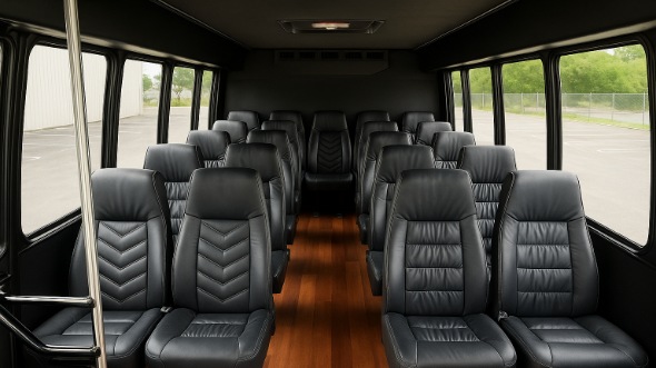 Interior of Charter Bus Company Waukesha's 30 Passenger Minibus in Waukesha