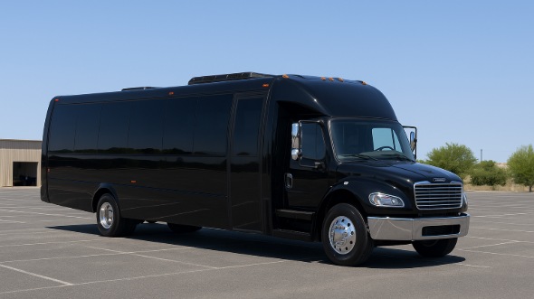 Exterior of Charter Bus Company Waukesha's 30 Passenger Minibus in Waukesha