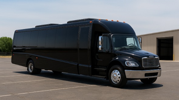 Exterior of Charter Bus Company Waukesha's 35 Passenger Minibus in Waukesha