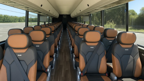 Interior of Charter Bus Company Waukesha's 50 Passenger Charter Bus in Waukesha
