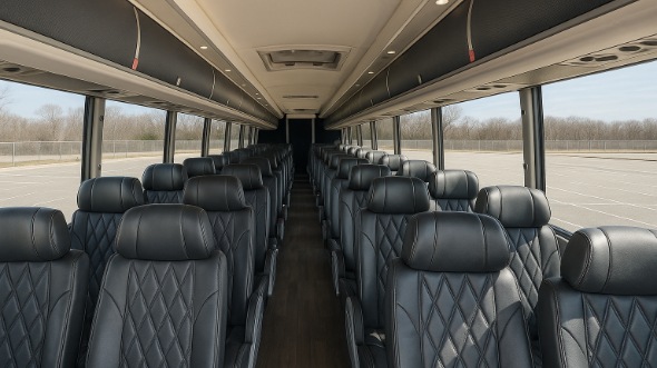 Interior of Charter Bus Company Waukesha's 54 Passenger Charter Bus in Waukesha
