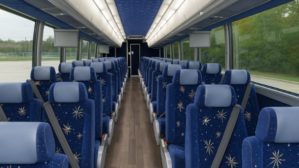 Interior of Charter Bus Company Waukesha's 55 Passenger Charter Bus in Waukesha