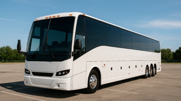 Exterior of Charter Bus Company Janesville's 55 Passenger Charter Bus in Janesville