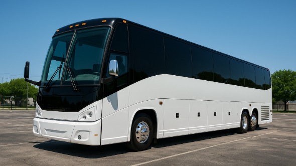 Exterior of Charter Bus Company Janesville's 56 Passenger Charter Bus in Janesville
