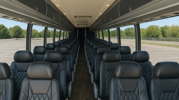 janesville 56 passenger charter bus inside