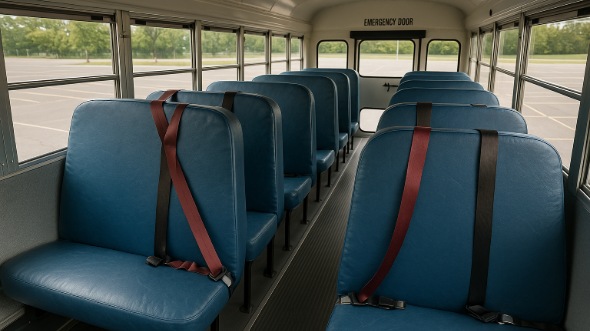 Interior of Charter Bus Company Janesville's School Bus in Janesville