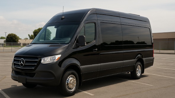 Exterior of Charter Bus Company Waukesha's Sprinter Limo in Waukesha